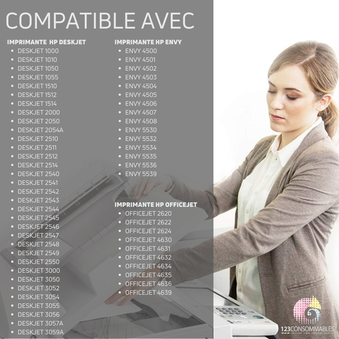 COMETE - 301XL - Pack de 2 cartouche compatible HP 301 XL Sans