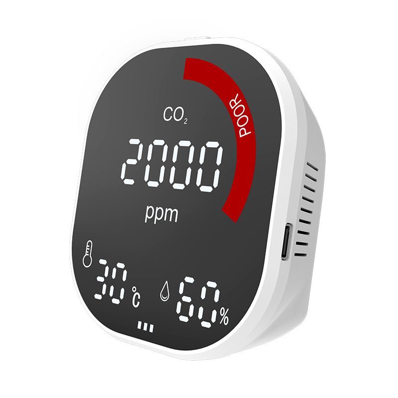 Compteur de CO2, de température et d'humidité Leotec avec technologie NDIR - Écran LCD - Alertes visuelles et sonores