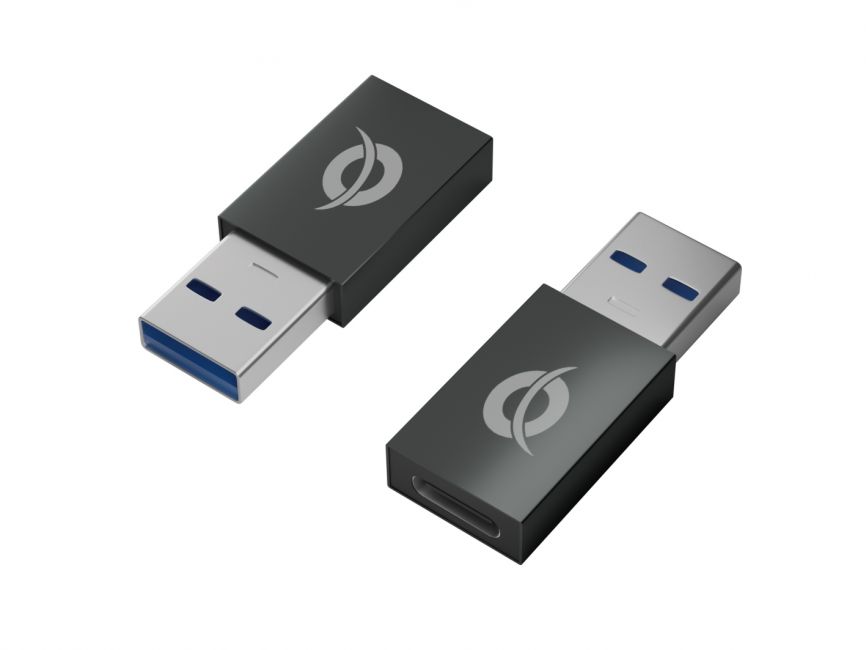 Conceptronic Pack de 2 Adaptateurs USB - USB-A Mâle vers USB-C Femelle