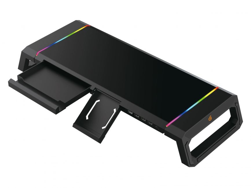 Conceptronic Riser Gaming Monitor Stand 4 Ports USBA 2.0 Eclairage