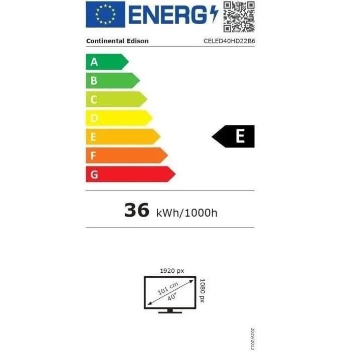 CONTINENTAL EDISON - CELED40HD22B6 - TV LED - Full HD - 40 (101 cm) - 3xHDMI