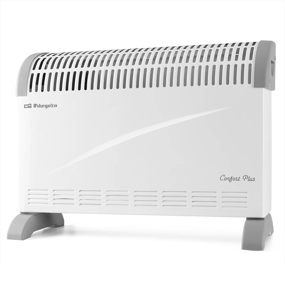 Convecteur de chaleur homogène Orbegozo CV 2300 B - Puissance 2000W - 3 niveaux de puissance - Thermostat réglable - Protection contre la surchauffe - Silencieux et faible consommation
