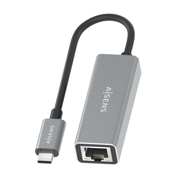 Convertisseur Aisens USB3.1 GEN1 USB-C vers Gigabit Ethernet 10/100/1000 MBPS - 15 cm - Gris