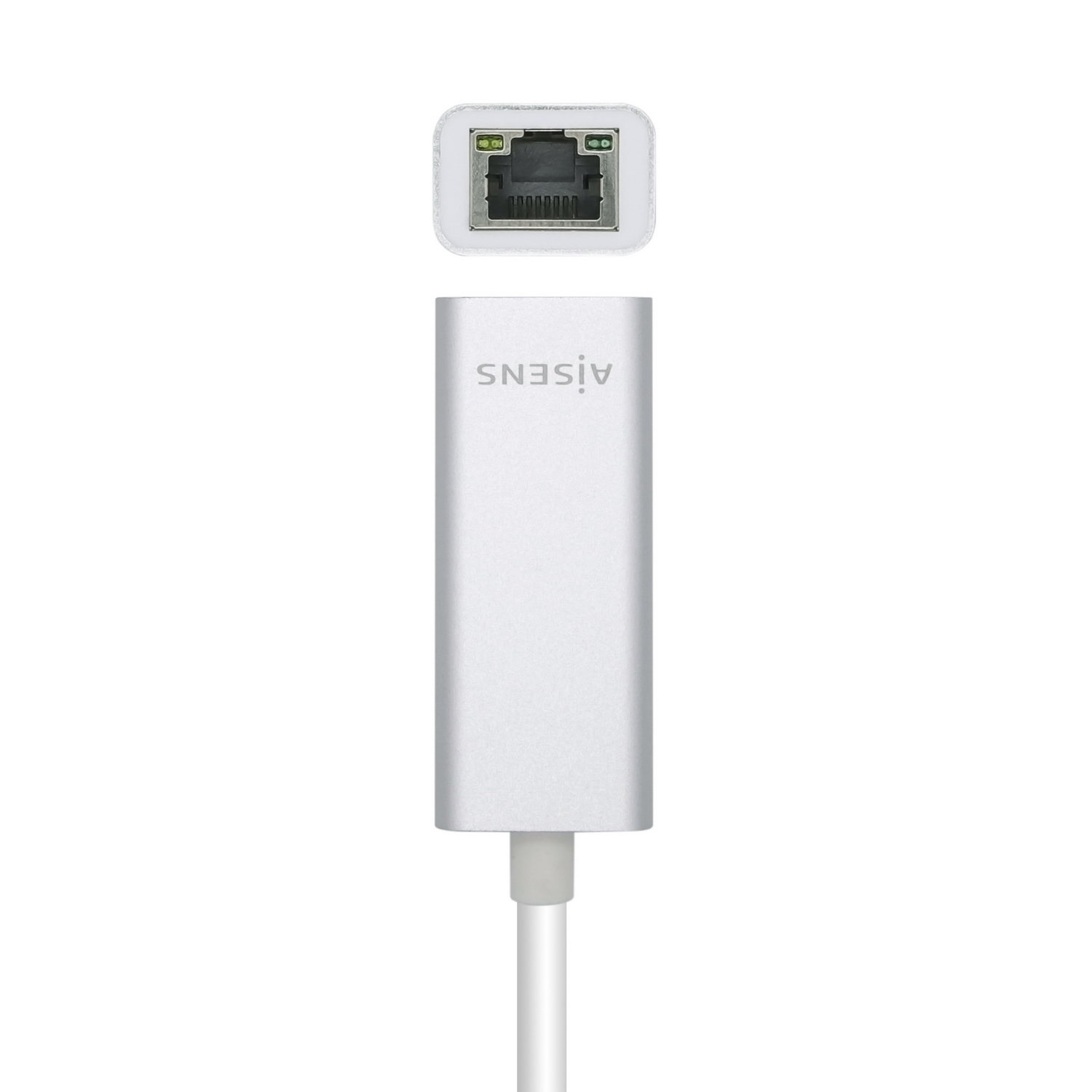 Convertisseur Aisens USB3.1 Gen1 USB-C vers Gigabit Ethernet 10/100/1000 Mbps - 15cm - Couleur Argent