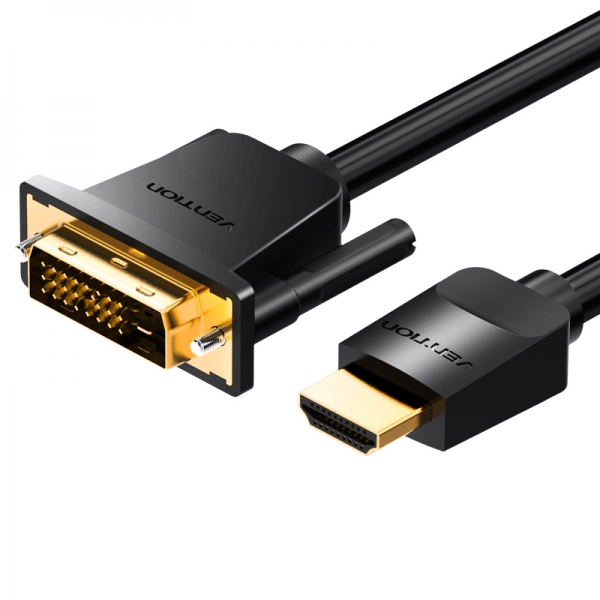 Convertisseur DVI-D mâle vers HDMI mâle Vention - 1,5 m - Couleur noire
