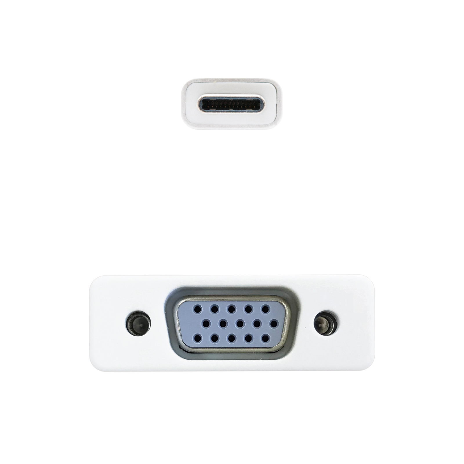 Convertisseur Nanocâble USB-C vers VGA. USB-C/M - VGA/H - Aluminium - 10 cm - Couleur Gris