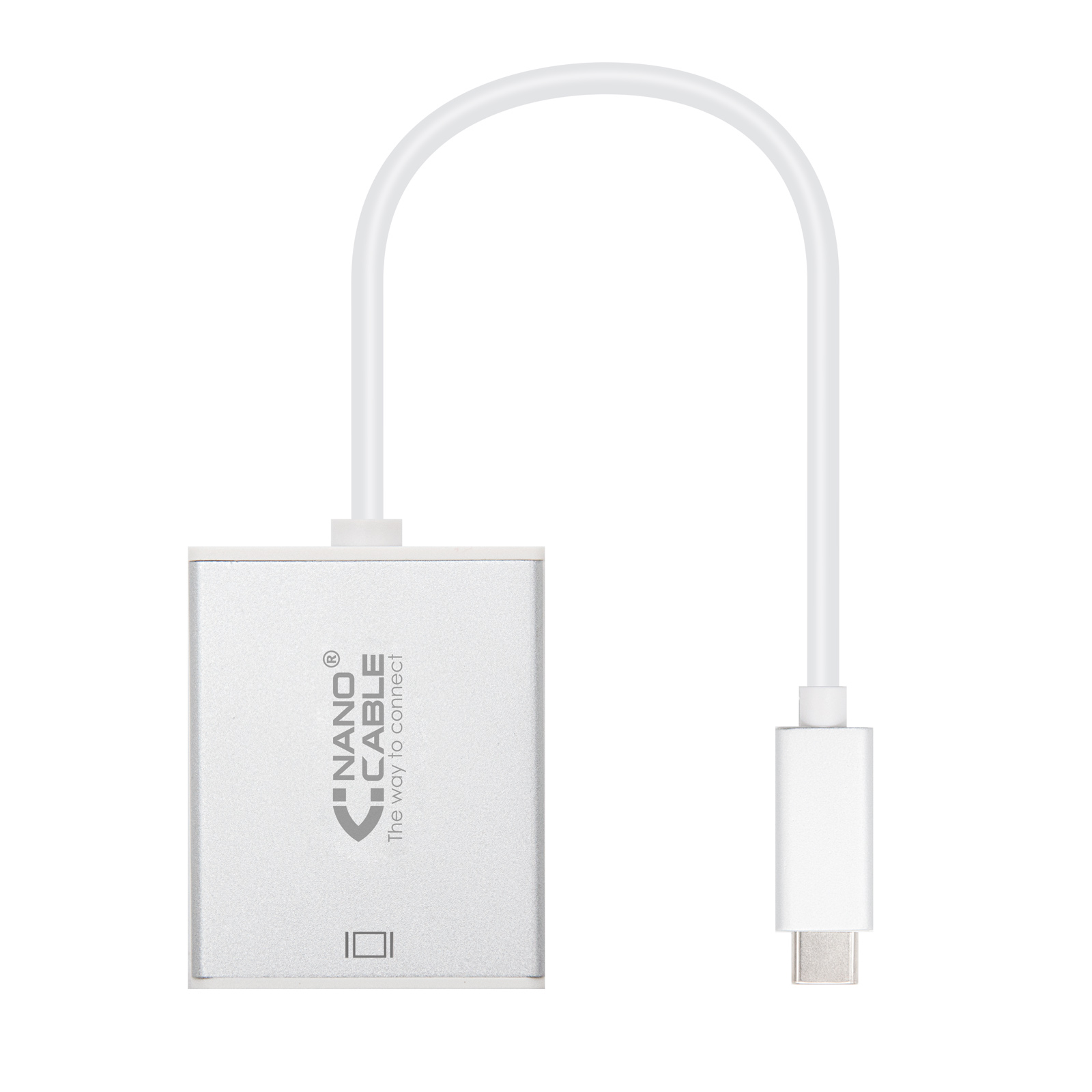 Convertisseur Nanocâble USB-C vers VGA. USB-C/M - VGA/H - Aluminium - 10 cm - Couleur Gris