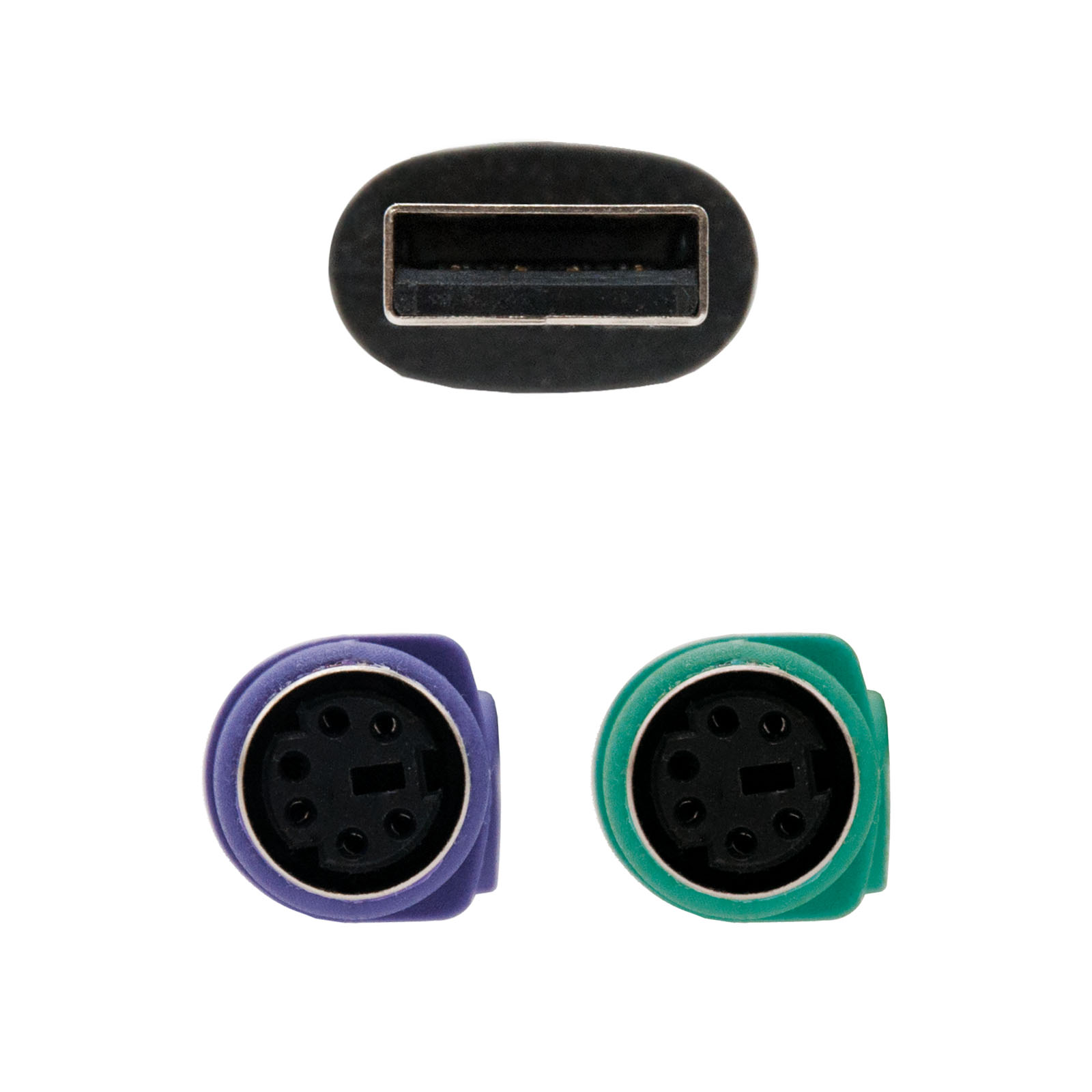 Convertisseur PS/2(clavier+souris) vers USB Nanocable - Type 2xPS/2/HA/M - 15cm - Couleur Noir
