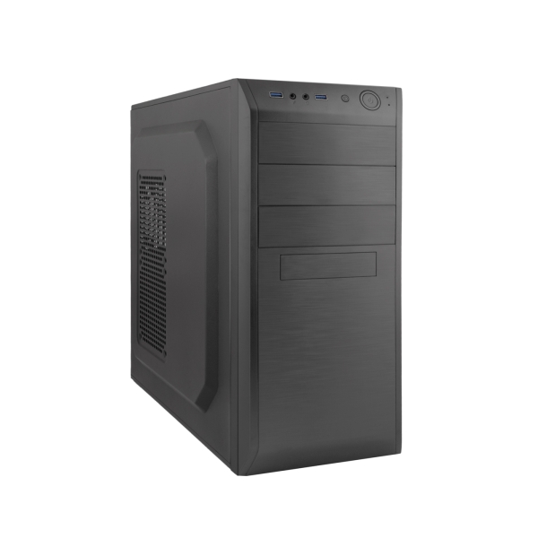 Coolbox F750 Boîtier ATX avec alimentation - Convient pour 5,25", 3,5", 2,5" - USB-A 3.0, HD Audio - Kensington Lock - Couleur noire