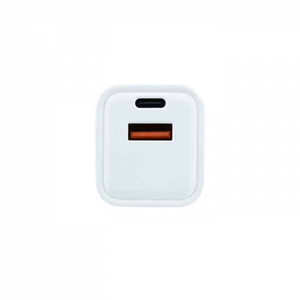 Coolbox GaN Chargeur Mural 20W USB-C/USB-A Charge Rapide - Compact - Double USB - Efficacité Énergétique - Couleur Blanc