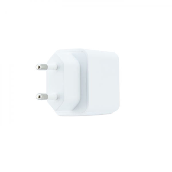 Coolbox GaN Chargeur Mural 30W USB-C/USB-A Charge Rapide - Compact - Double USB - Efficacité Énergétique. - Couleur blanche