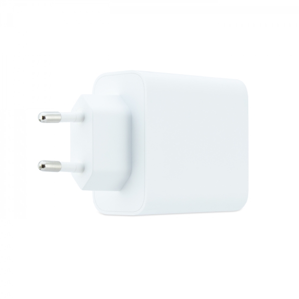 Coolbox GaN Wall Charger 65W USB-C/USB-C/USB-A Charge rapide - Technologie GaN - Compatible avec plusieurs appareils - Design compact. - Couleur blanche