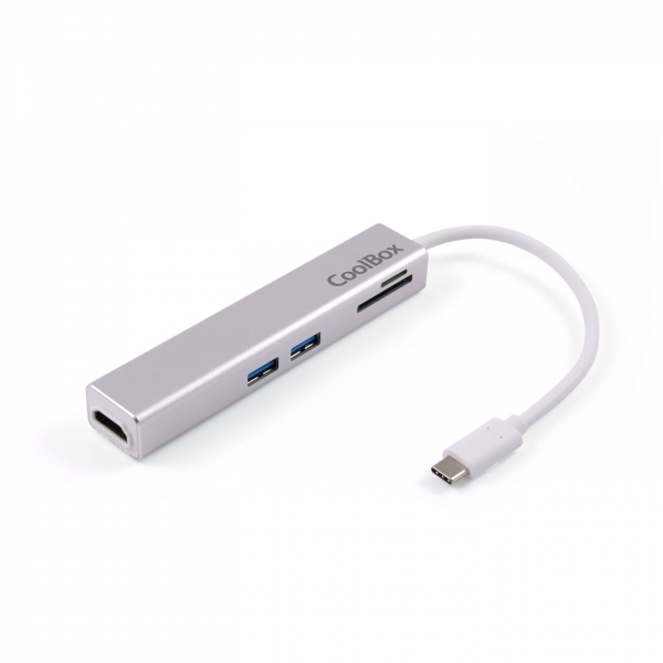 Coolbox MINIDOCK LITE USB-C Aluminium - HDMI - 3xUSB3.0 - SD - MicroSD - Couleur Blanc