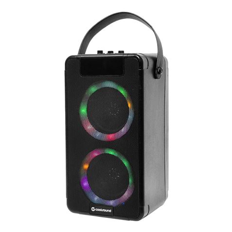 Coolsound Party Boom A360 Enceinte Bluetooth Portable 100W 2x 4" - Eclairage LED - USB, MicroSD, Jack3.5mm - Batterie 3.7V 4500mAh - Poignée de Transport - Microphone Inclus