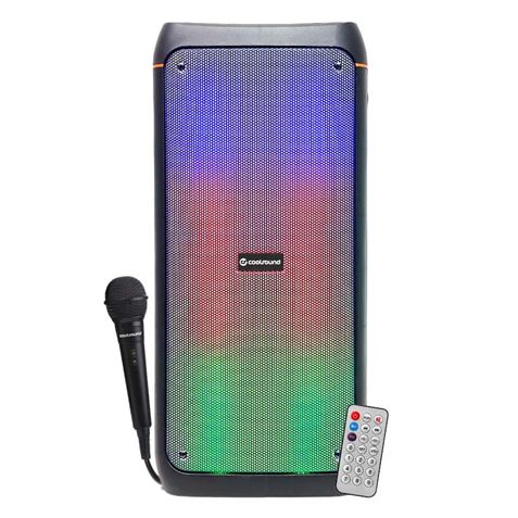 Coolsound Party Boom A390 Enceinte Bluetooth Portable 150W 2x 8" - Eclairage LED - USB, MicroSD, Jack3.5mm - Batterie 3.7V 3000mAh - Poignée de Transport - Microphone et Télécommande Inclus