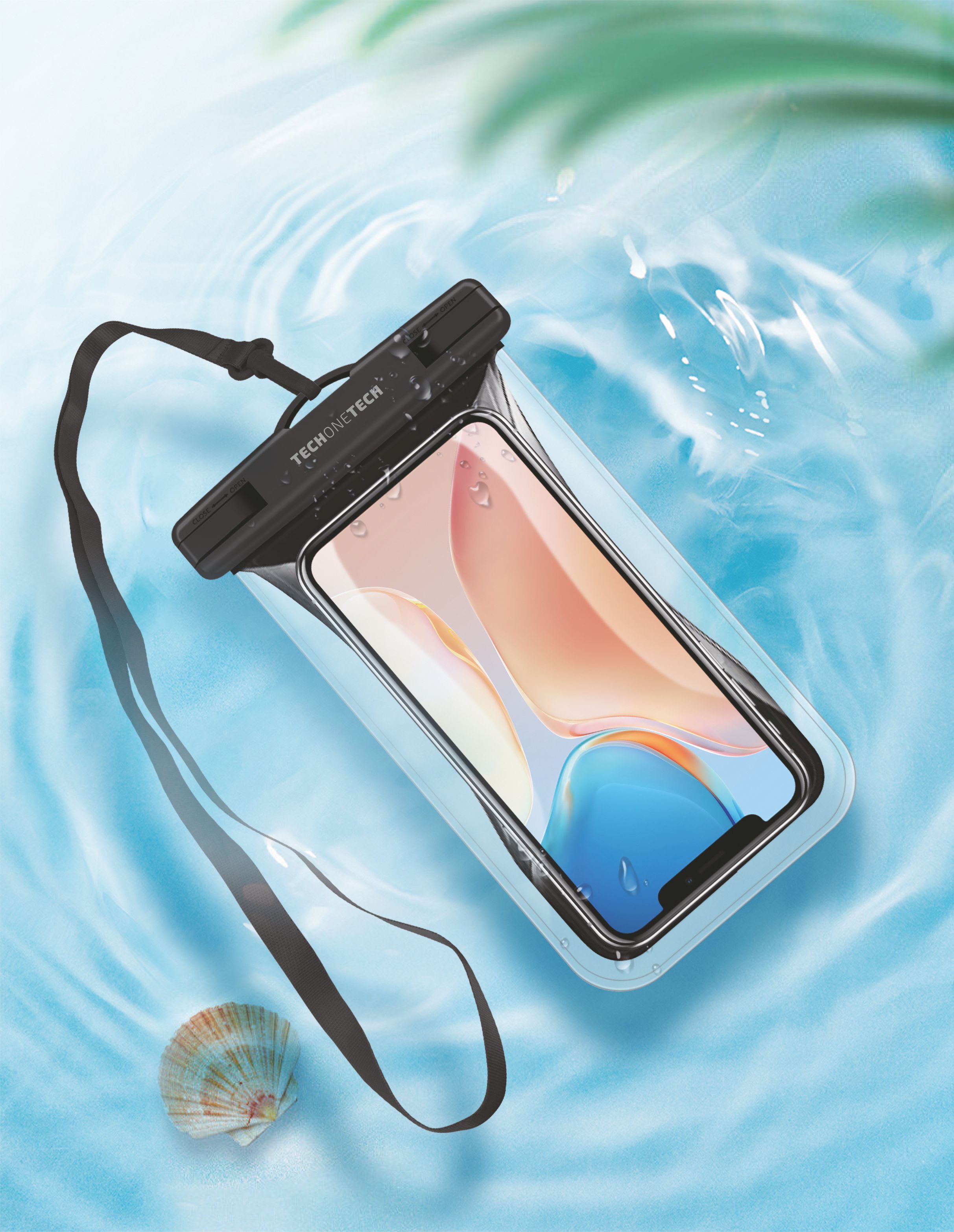 Coque Étanche TechOneTech pour Smartphone jusqu'à 7,5" - Avec Pendentif - Résistance IPX8 - Fabriquée en TPU