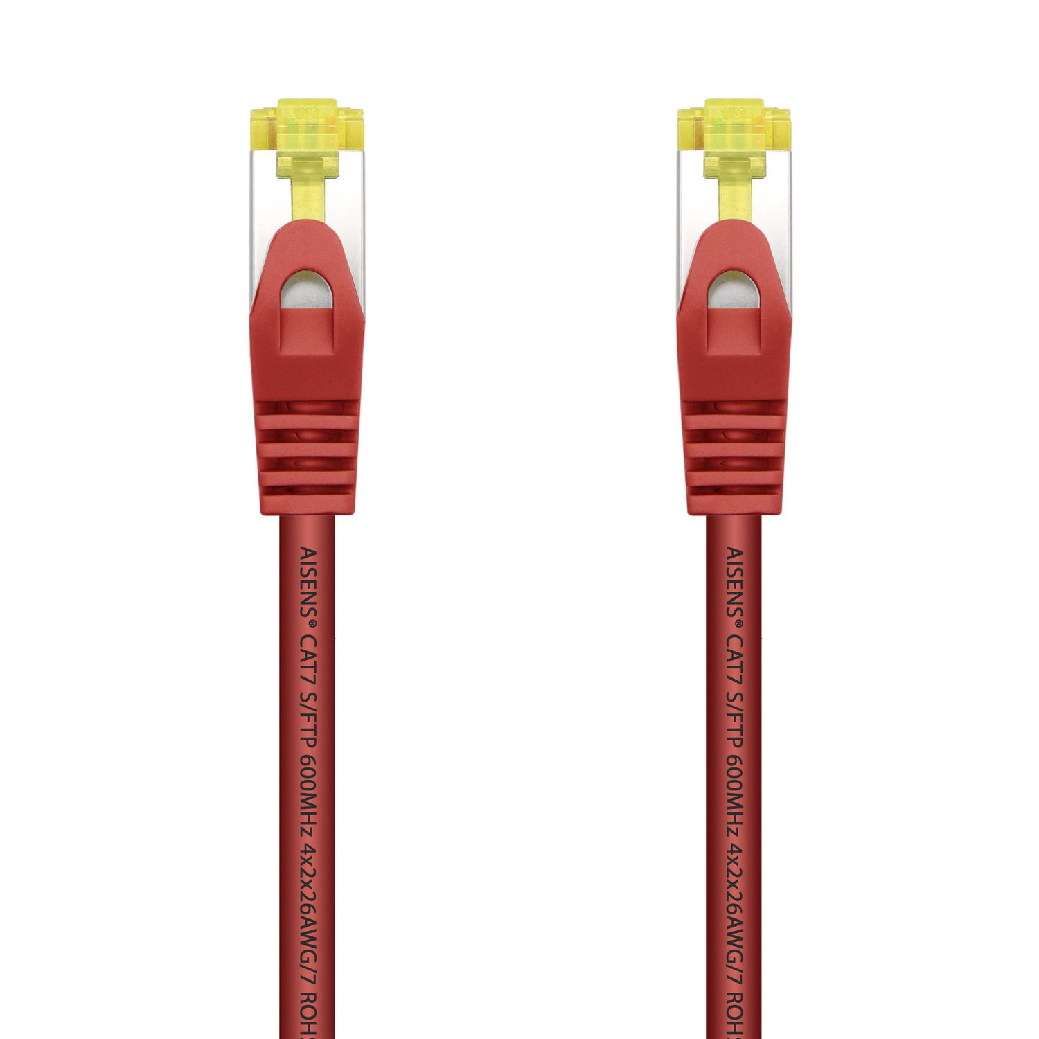 Cordon de raccordement pour câble réseau Aisens RJ45 LSZH Cat.7 600 MHz S/FTP PIMF AWG26 - 0,5 M - Couleur rouge