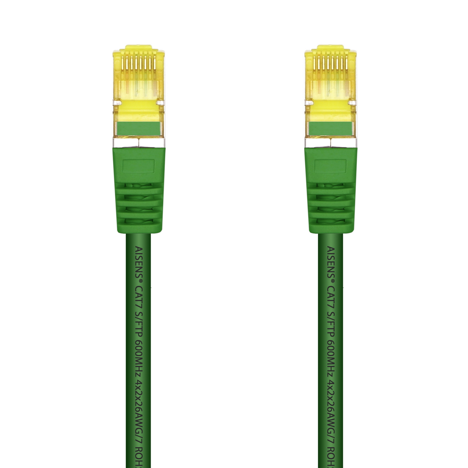 Cordon de raccordement pour câble réseau Aisens RJ45 LSZH Cat.7 600 MHz S/FTP PIMF AWG26 - 0,5 M - Couleur verte
