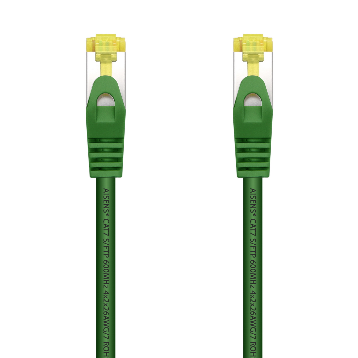 Cordon de raccordement pour câble réseau Aisens RJ45 LSZH Cat.7 600 MHz S/FTP PIMF AWG26 - 1,0 M - Couleur verte