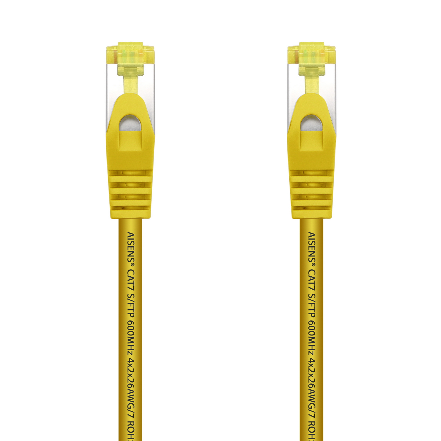 Cordon de raccordement pour câble réseau Aisens RJ45 LSZH Cat.7 600 MHz S/FTP PIMF AWG26 - 2.0M - Couleur jaune