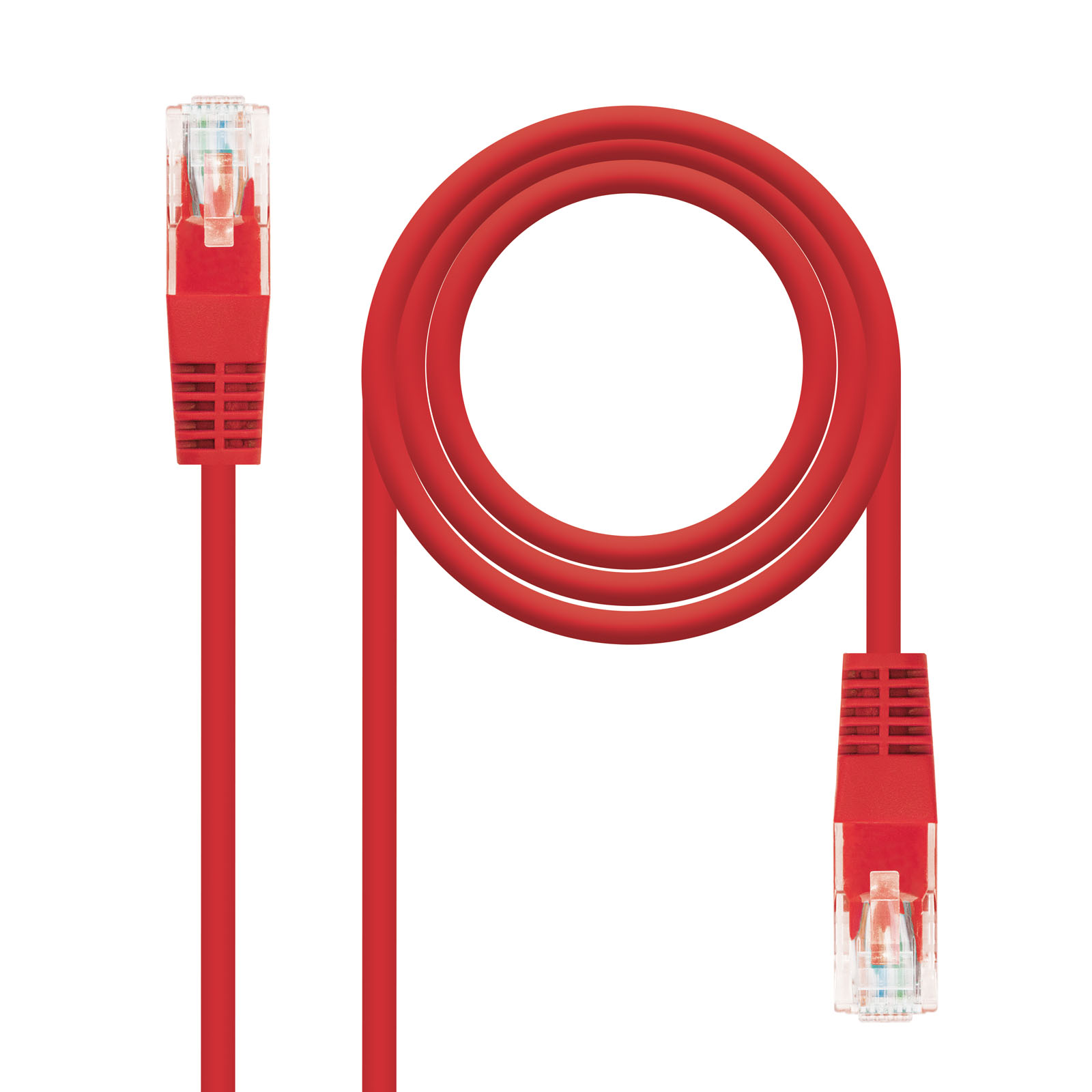 Cordon de raccordement pour câble réseau Nanocable RJ45 Cat.5e UTP AWG24 1m - Couleur rouge