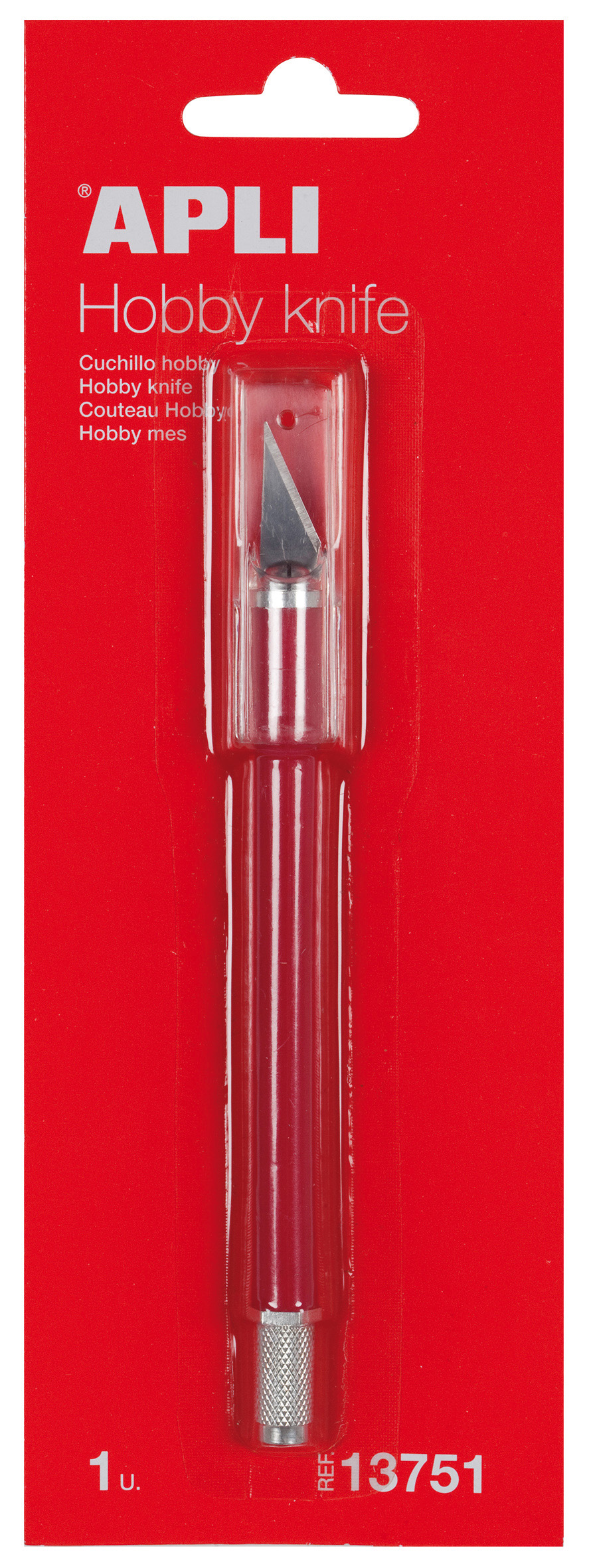 Couteau Apli Precision Hobby - Longueur Lame 3cm - Lame en Acier Inoxydable - Manche Caoutchouté - Lame de Rechange Incluse