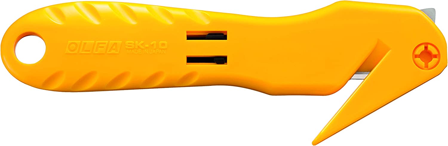 Couteau de sécurité Olfa SK-10 avec lame cachée - Acier inoxydable - Sécurité maximale - Utilisation ambidextre