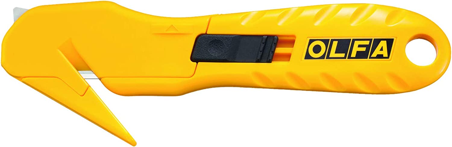 Couteau de sécurité Olfa SK-10 avec lame cachée - Acier inoxydable - Sécurité maximale - Utilisation ambidextre