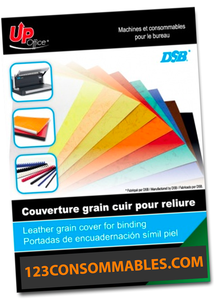 UP OFFICE Couvertures Grain Cuir blanc pack de 100