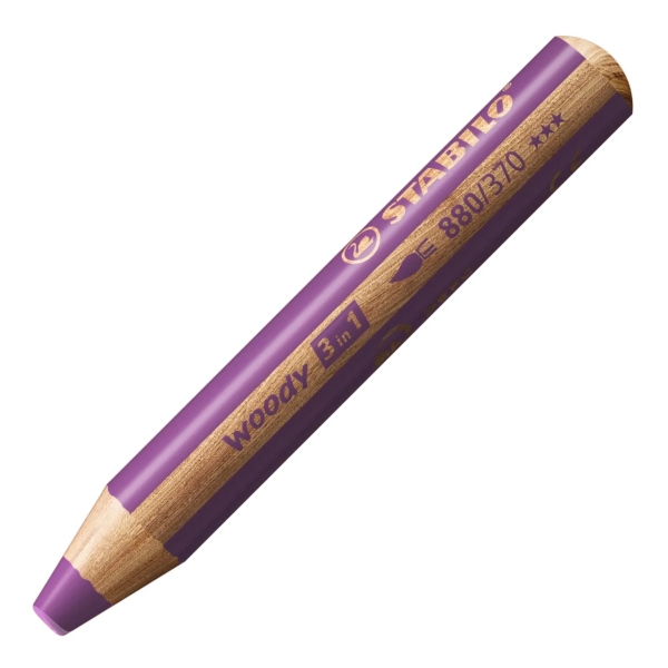 Crayons de couleur Stabilo Woody 3-en-1 30e anniversaire Licorne et Tigre, lot de 10 + taille-crayons - Crayons de couleur, de cire et d'aquarelle, tout-en-un - Mine XXL 10 mm - Couleurs assorties