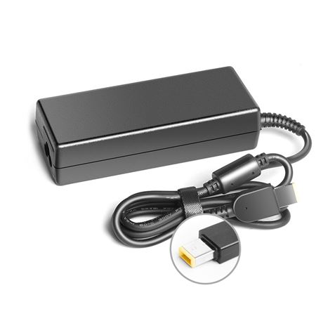 Cromad Chargeur Spécifique pour Ordinateurs Portables Lenovo 90W - 20V 4.5A - Prise USB Yoga