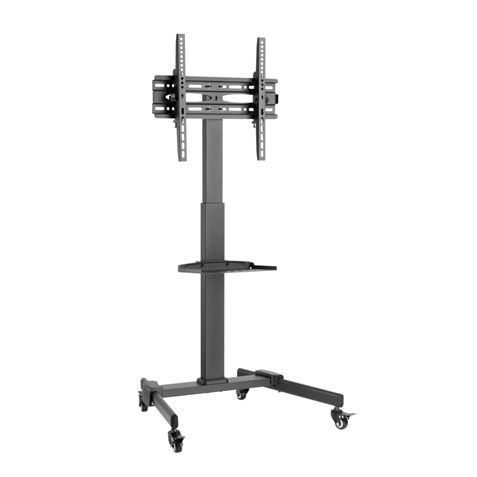 Cromad Support de Sol à Roulettes pour TV 32"-55" - Roues Verrouillables - Hauteur Réglable - Plateau Multifonction - Poids Max 35Kg - VESA 400X400mm