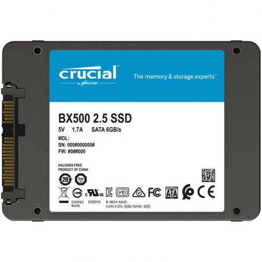 Crucial BX500 Disque dur solide SSD 2 To 2,5" 3D NAND SATA3