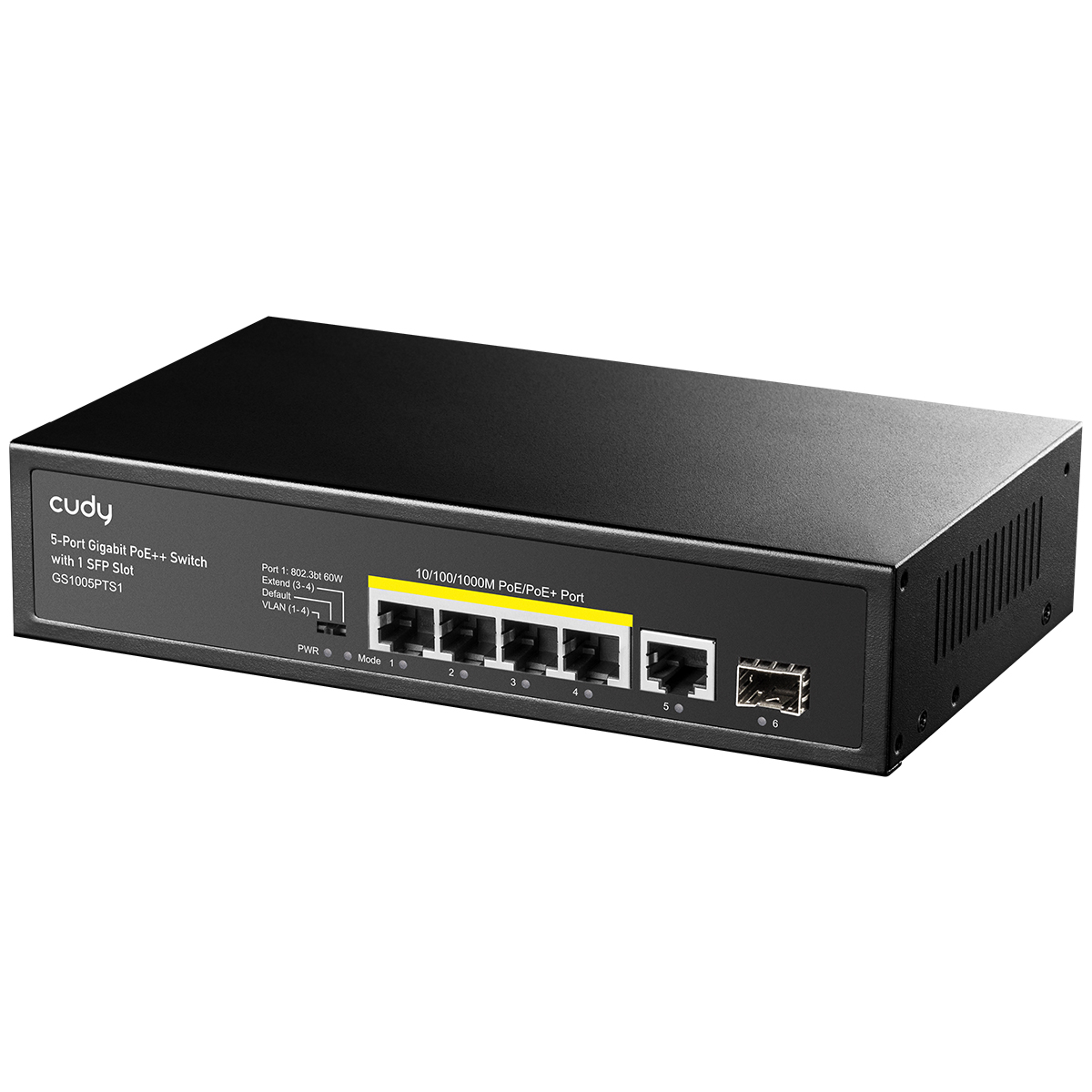 Cudy GS1005P Commutateur Gigabit PoE+ à 5 ports avec 1 emplacement SFP