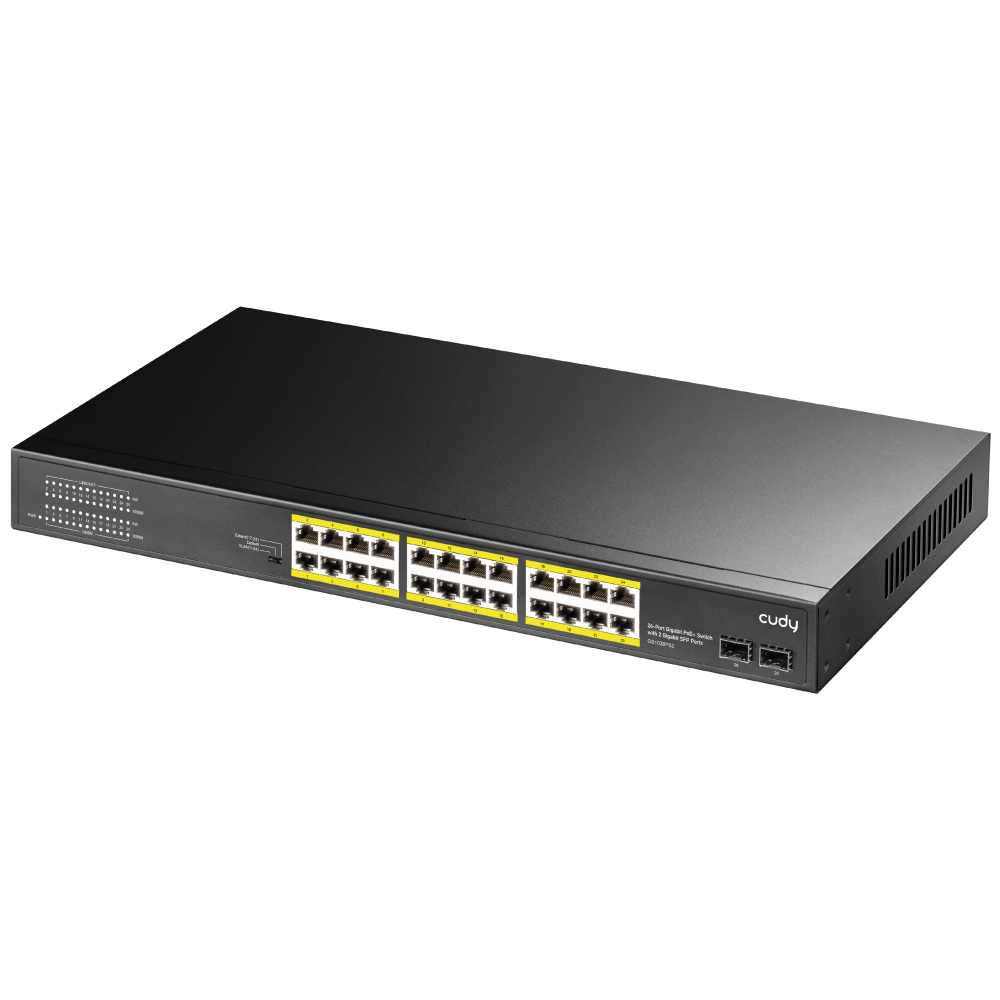 Cudy GS1028PS2 Commutateur Gigabit PoE+ 24 ports avec 2 ports SFP Gigabit