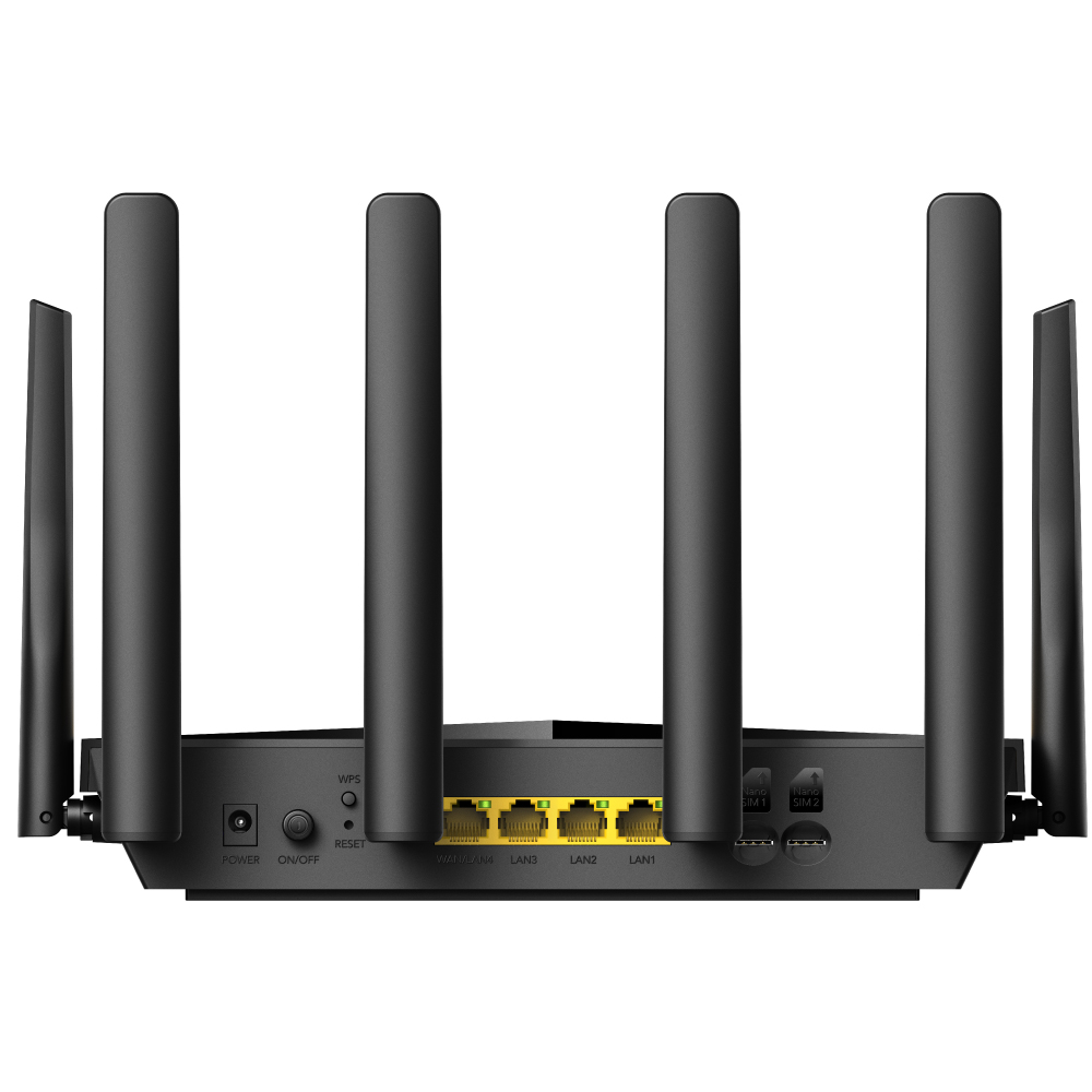 Cudy LT700 AC1200 Routeur WiFi 4G LTE CAT 6 - 4x Ports Lan 10/100/1000Mbps - 2x Emplacements Nano Sim - 6 Antennes Externes