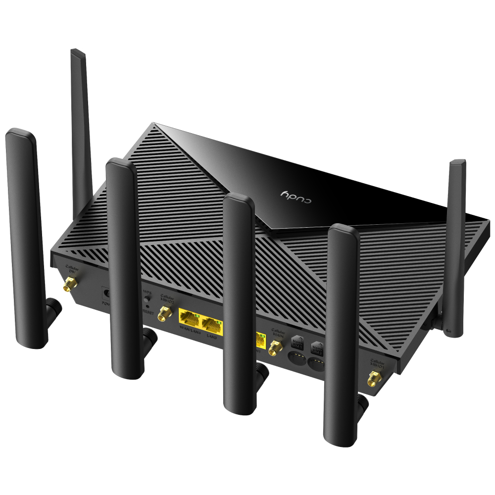 Cudy LT700 AC1200 Routeur WiFi 4G LTE CAT 6 - 4x Ports Lan 10/100/1000Mbps - 2x Emplacements Nano Sim - 6 Antennes Externes