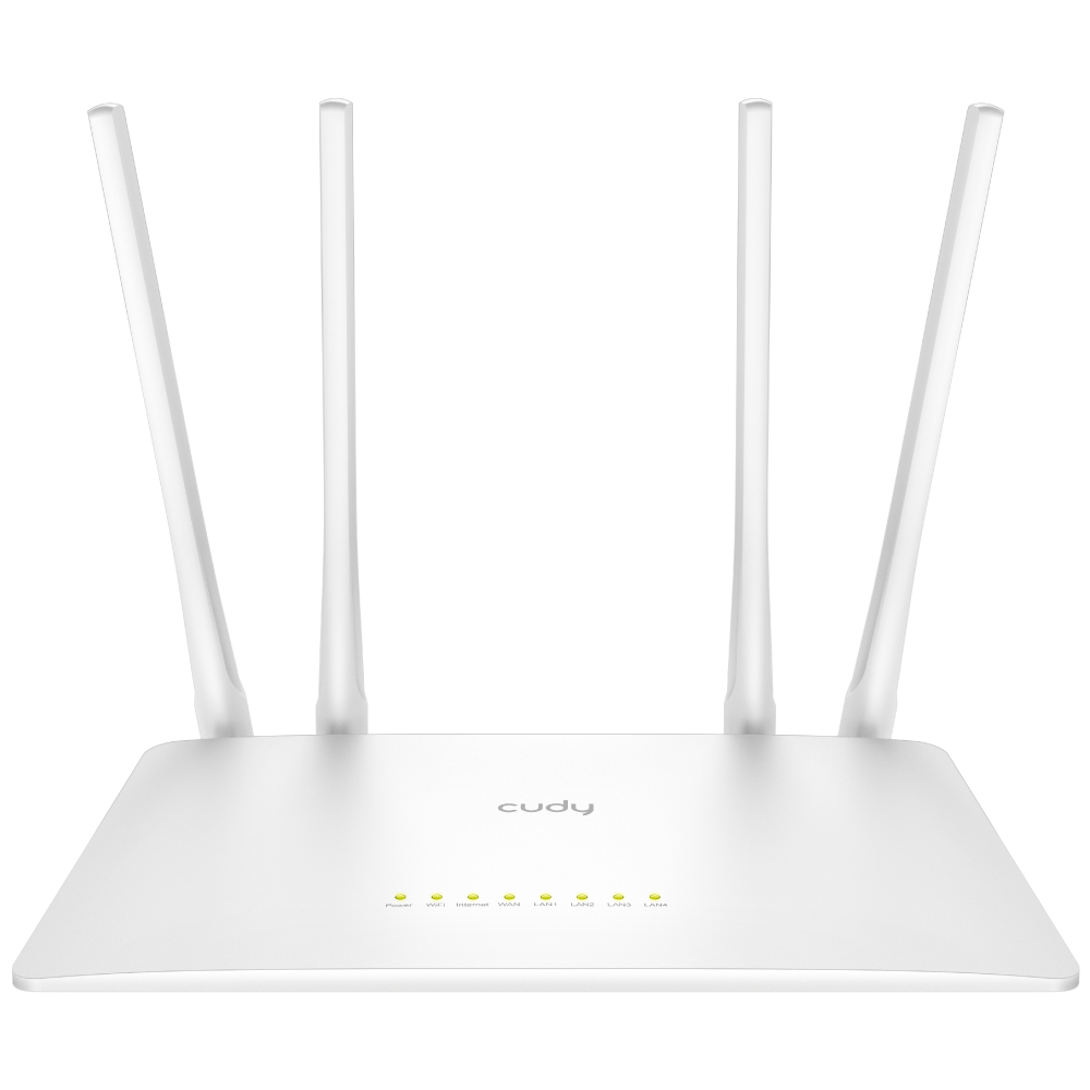 Cudy WR1200 Routeur WiFi Intelligent AC1200 Dual Band - 1x Port Wan 100/10 Mbps et 4x Ports Lan 100/10 Mbps - 4 Antennes Externes