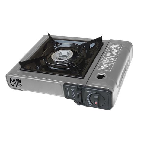 Cuisinière à gaz portable Muvip 1 brûleur - Allumage automatique - Brûleur en aluminium - Valve à double étanchéité - Valise de transport