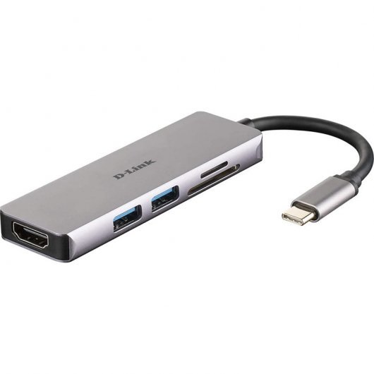 D-Link Hub USB-C 5-en-1 Lecteur SD, MicroSD, 4K HDMI, 2x USB 3.0