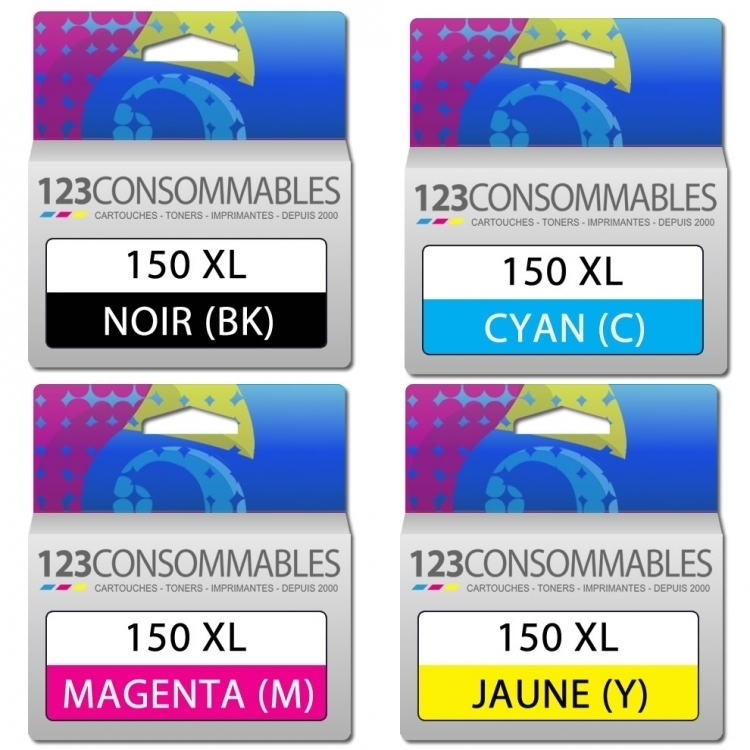 Pack compatible LEXMARK 150XL, 4 cartouches