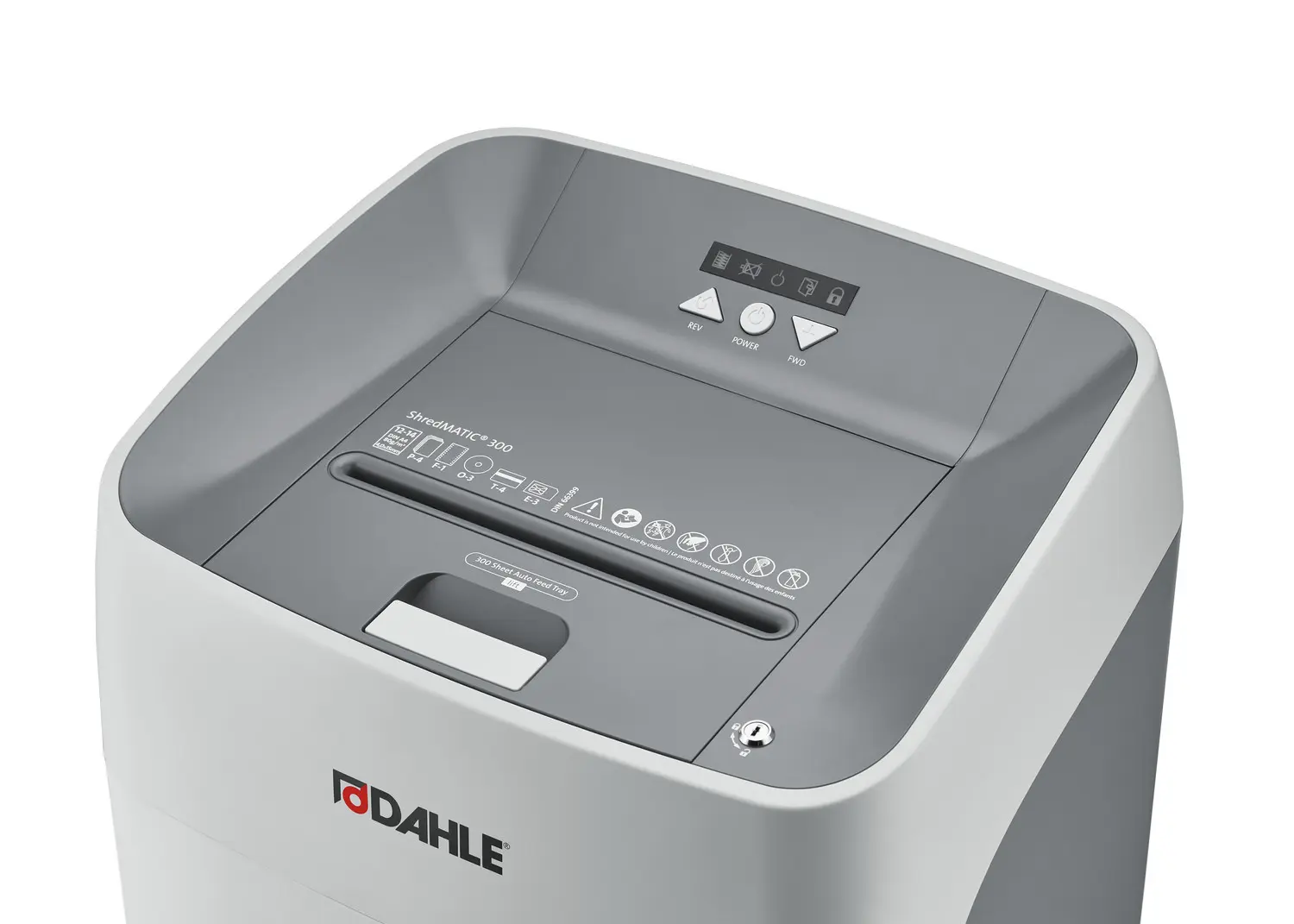 Dahle ShredMATIC 300 Destructeur de papier automatique 40L avec roues - Détruit jusqu'à 300 feuilles par charge - Coupe en particules - Convient au papier et aux cartes