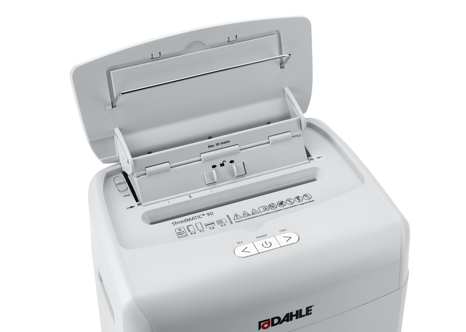 Dahle ShredMATIC 90 Destructeur de papier automatique 23L avec roues - Détruit jusqu'à 90 feuilles par charge - Coupe en particules - Convient pour le papier et les cartes