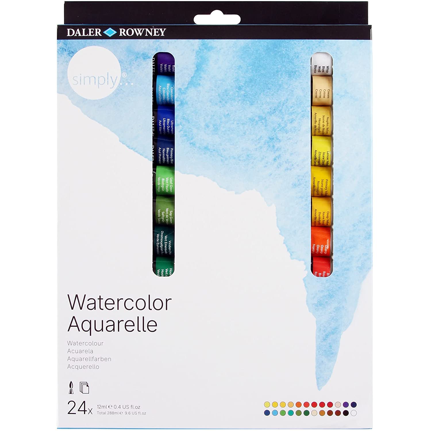 Daler Rowney Simply Lot de 24 Aquarelles