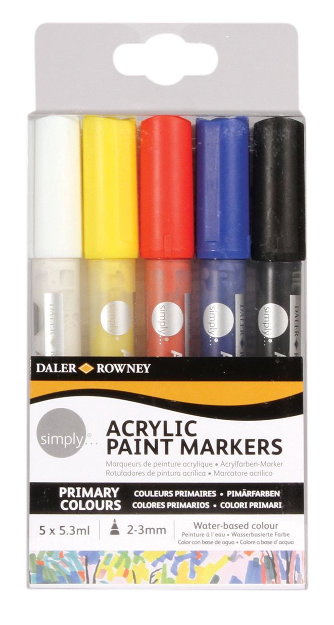 Daler Rowney Lot de 5 Marqueurs Acryliques