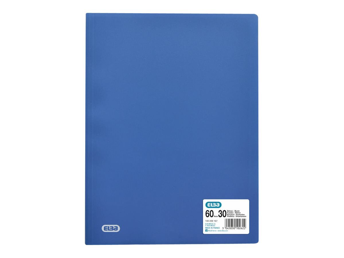 Protège-documents ELBA INITIAL, A4, 30 pochettes, Bleu