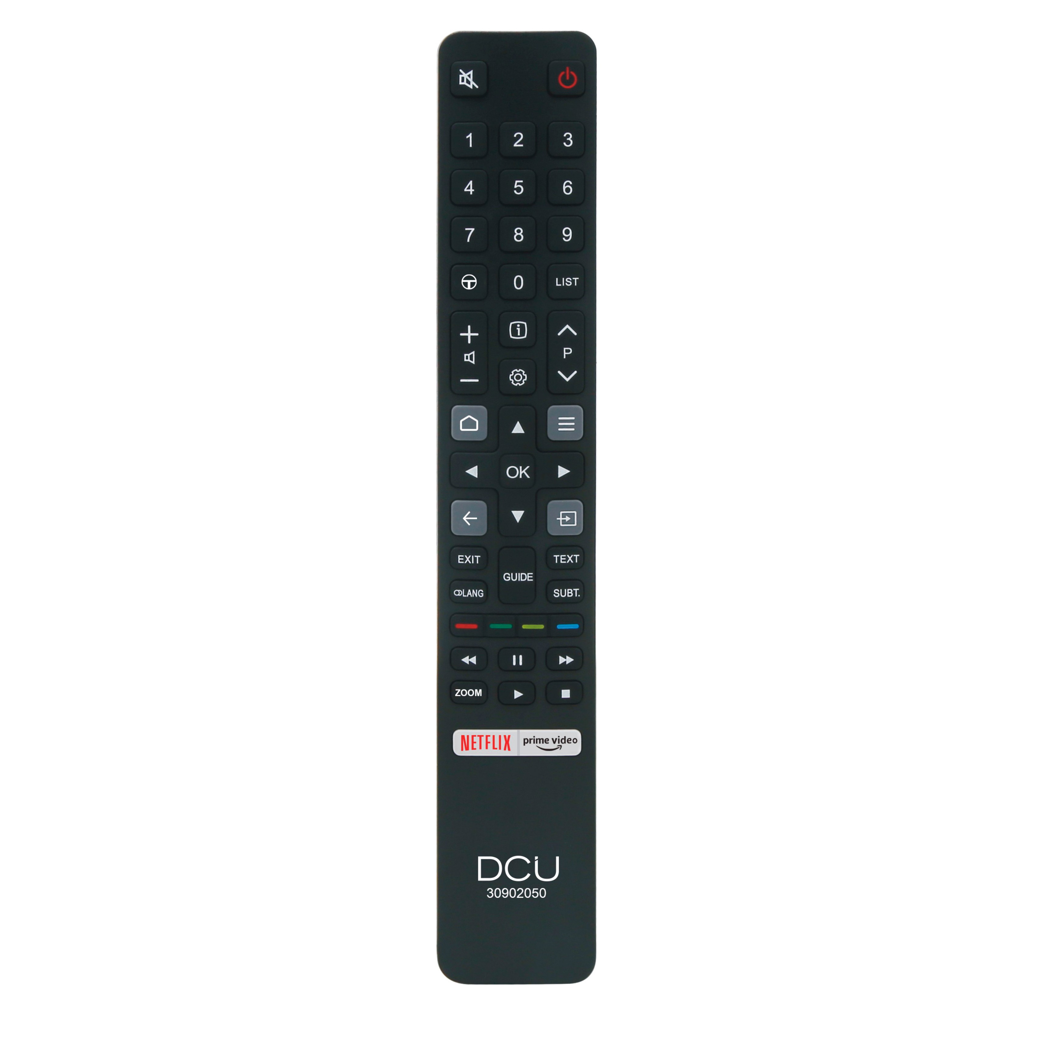 DCU Tecnologic Télécommande Universelle pour TV - Compatible avec les téléviseurs TCL - Fonctionne comme une télécommande universelle - Facile à programmer et à utiliser - Boutons ergonomiques - Couleur Noir