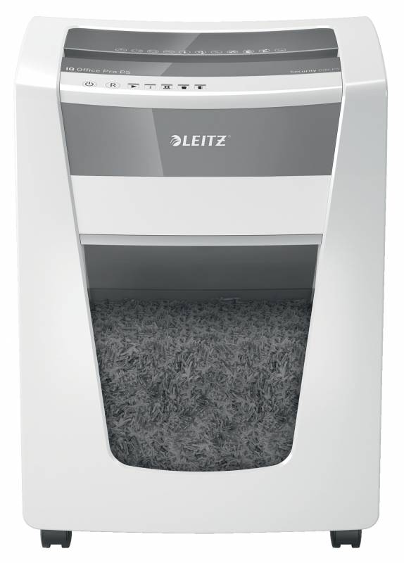 Destructeur de papier Leitz Office PRO P5 - Intelligent, silencieux et sûr - Détruit 15 feuilles - Corbeille de 30 L - Niveau de sécurité Micro Cut Din P5 - Fonctionnement super silencieux