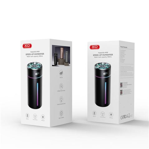 Diffuseur d'arômes XO - Lumière RGB - Batterie 800mAh - Chargeur Type C - Capacité 300ml - Idéal pour les petits espaces - Couleur Noir