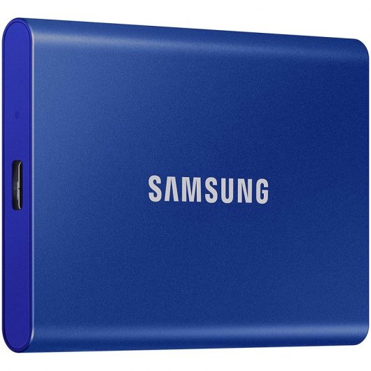 Disque dur externe Samsung T7 SSD 2 To PCIe NVMe USB 3.2 - Couleur bleue